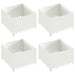 Gazonrand 4 st 60 x 60 x 35 cm Staal Wit