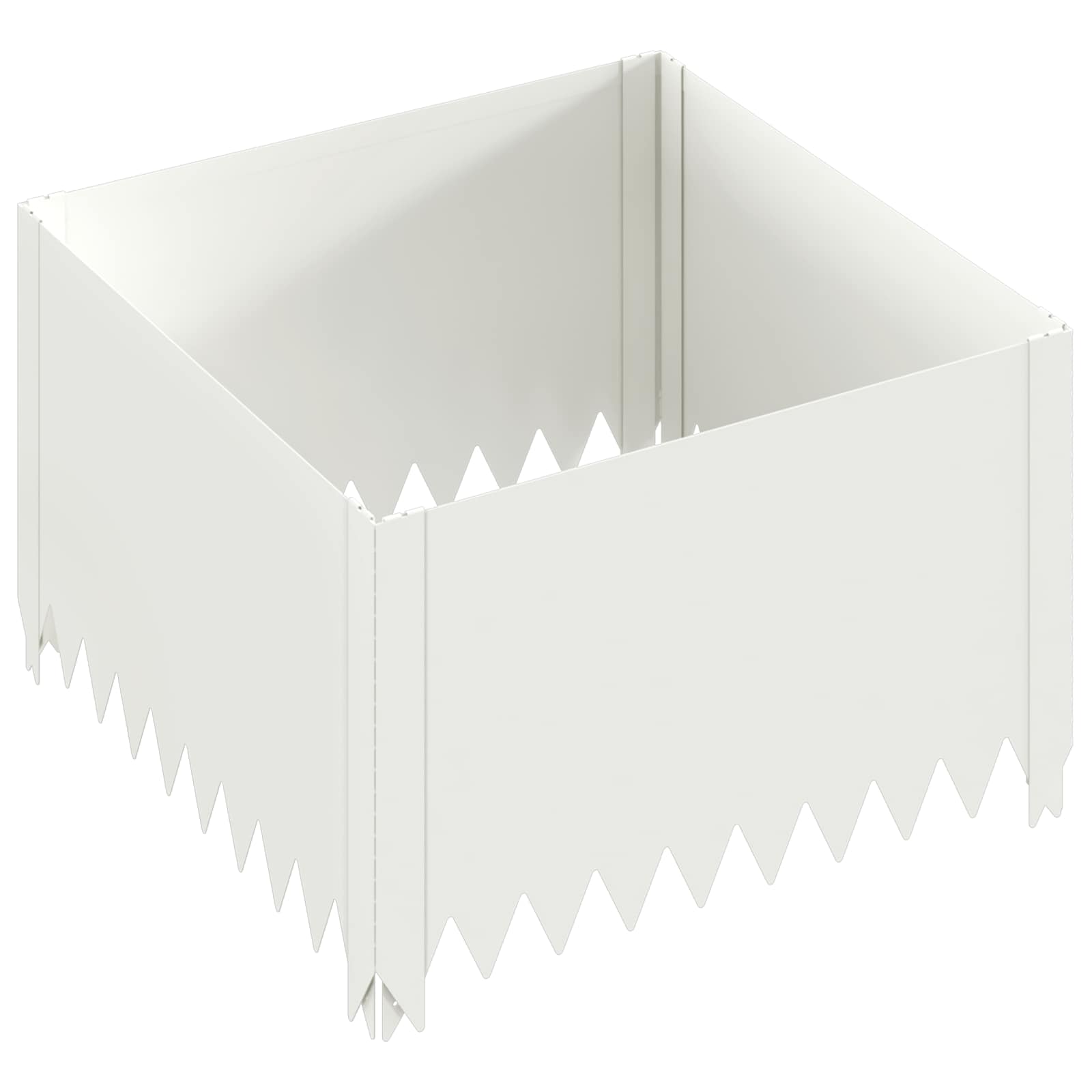 Gazonrand 4 st 60 x 60 x 35 cm Staal Wit