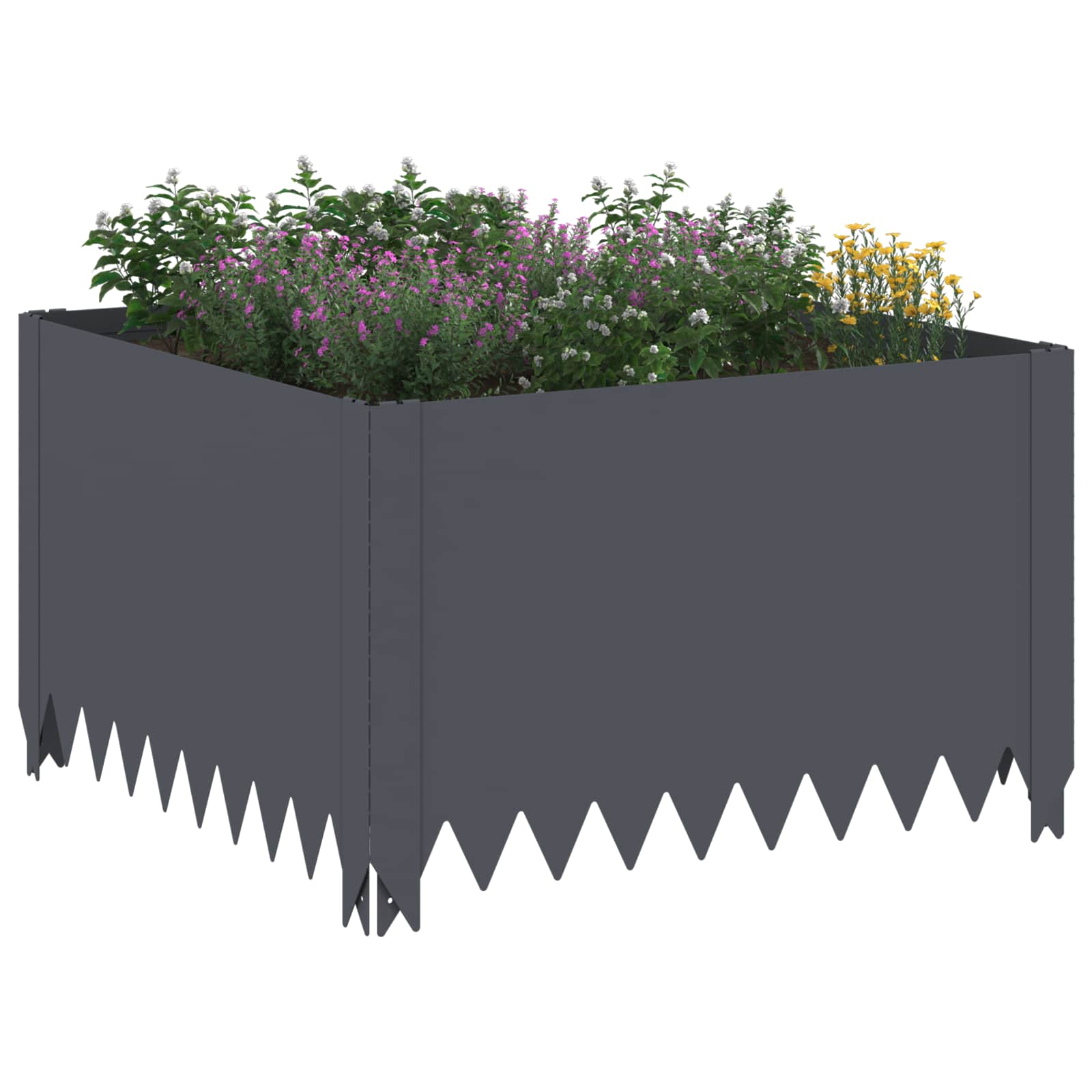 Gazonrand 60 x 60 x 35 cm Staal Antracietkleurig
