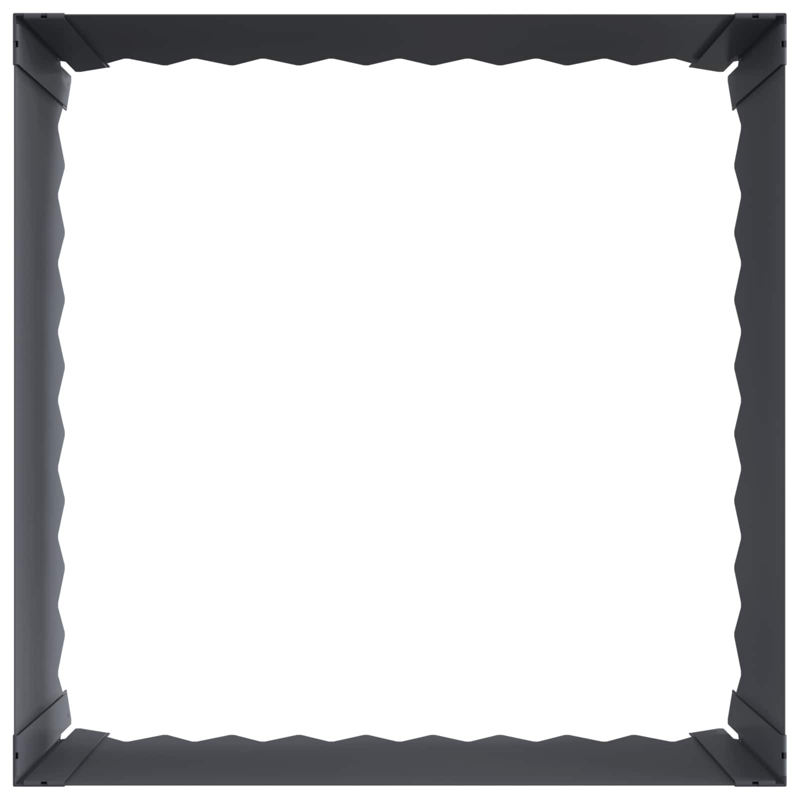 Gazonrand 4 st 60 x 60 x 35 cm Staal Antracietkleurig
