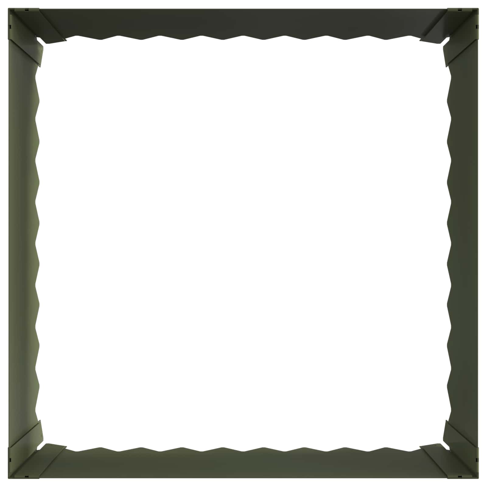 Gazonrand 60 x 60 x 35 cm Staal Olijfgroen