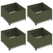 Gazonrand 4 st 60 x 60 x 35 cm Staal Olijfgroen