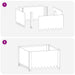 Gazonrand 4 st 60 x 60 x 35 cm Staal Zilverkleurig