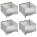 Gazonrand 4 st 60 x 60 x 35 cm Staal Zilverkleurig