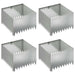 Gazonrand 4 st 60 x 60 x 35 cm Staal Zilverkleurig