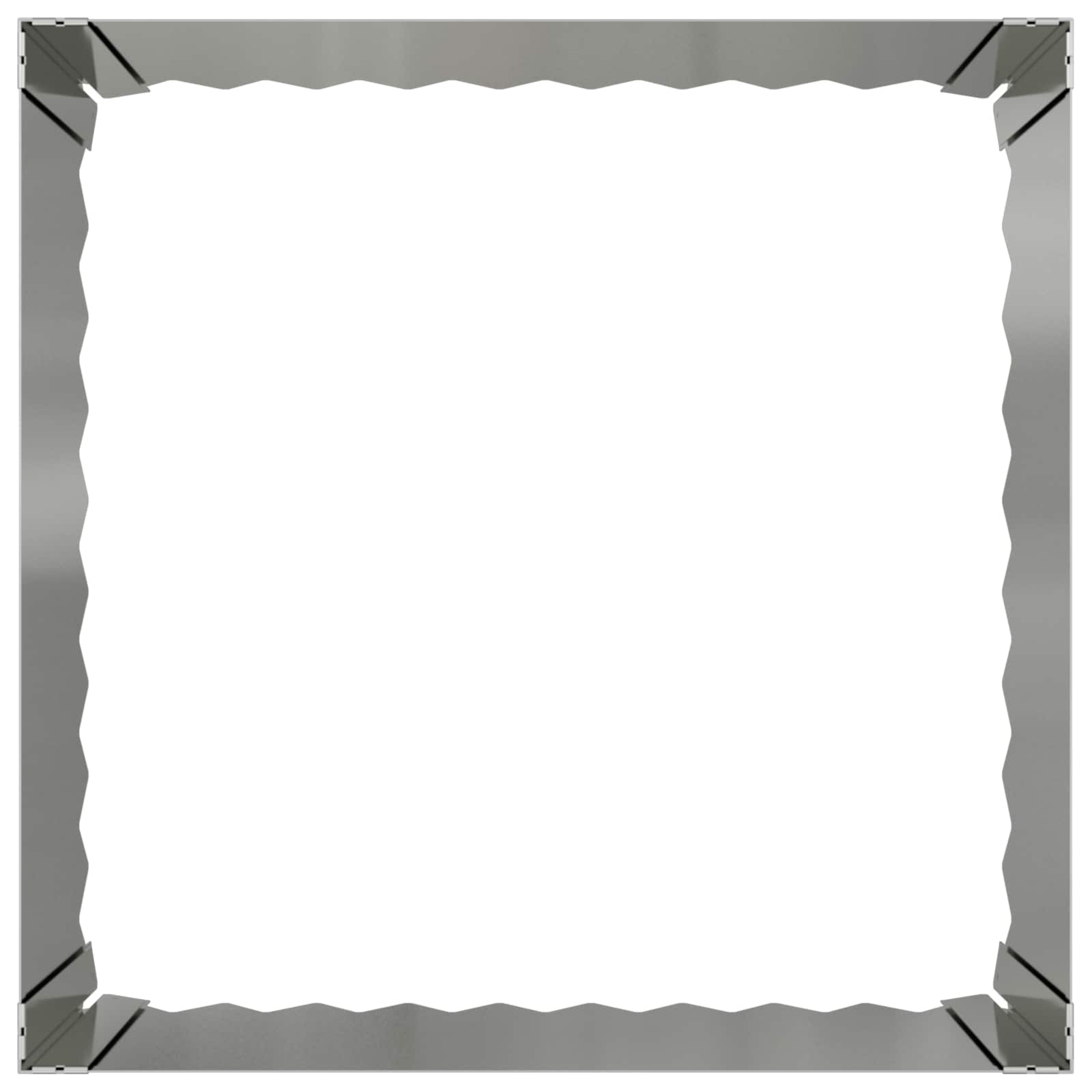 Gazonrand 4 st 60 x 60 x 35 cm Staal Zilverkleurig