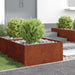 Gazonrand 4 st 60 x 60 x 35 cm Staal Roestig