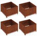 Gazonrand 4 st 60 x 60 x 35 cm Staal Roestig
