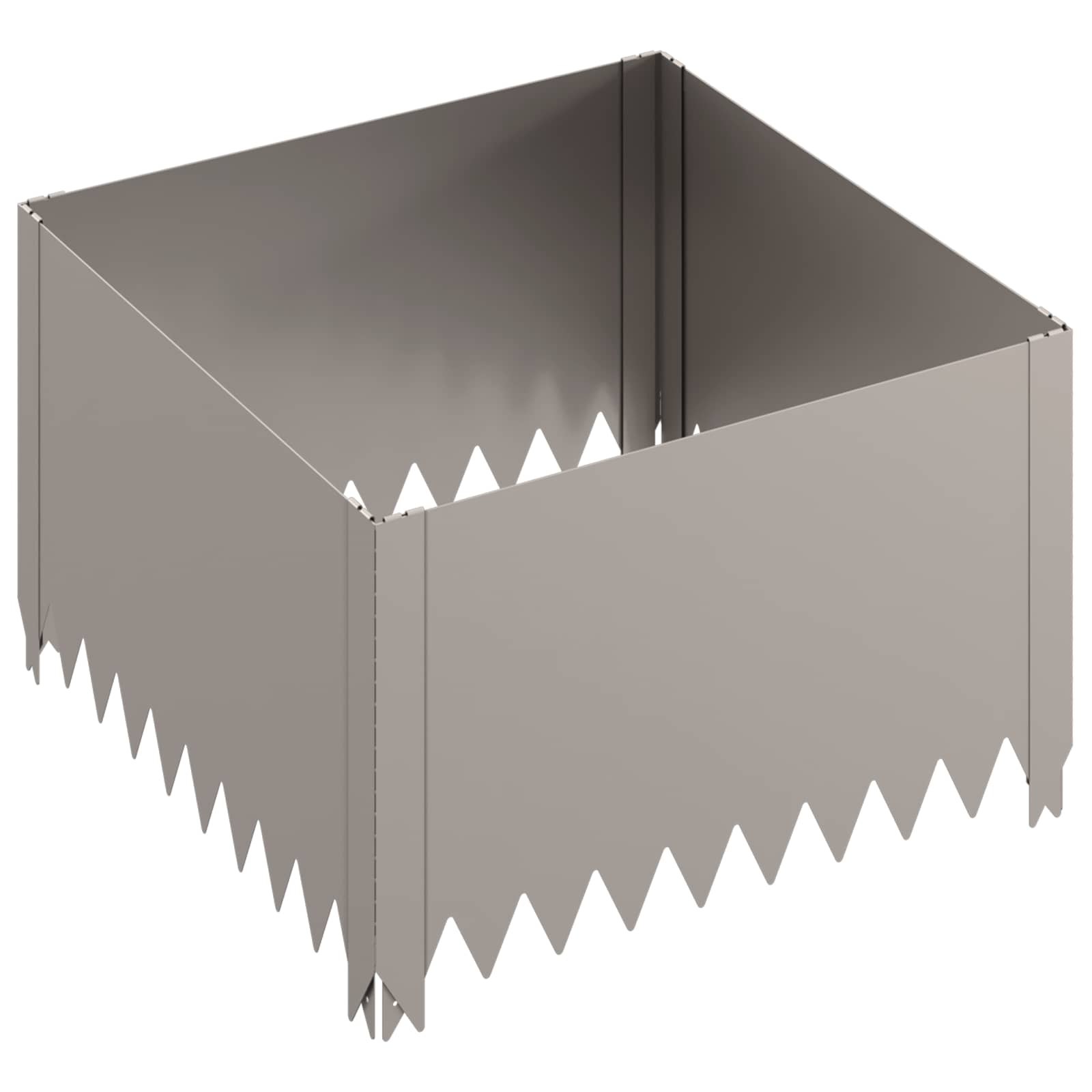 Gazonrand 4 st 60 x 60 x 35 cm Staal Roestig