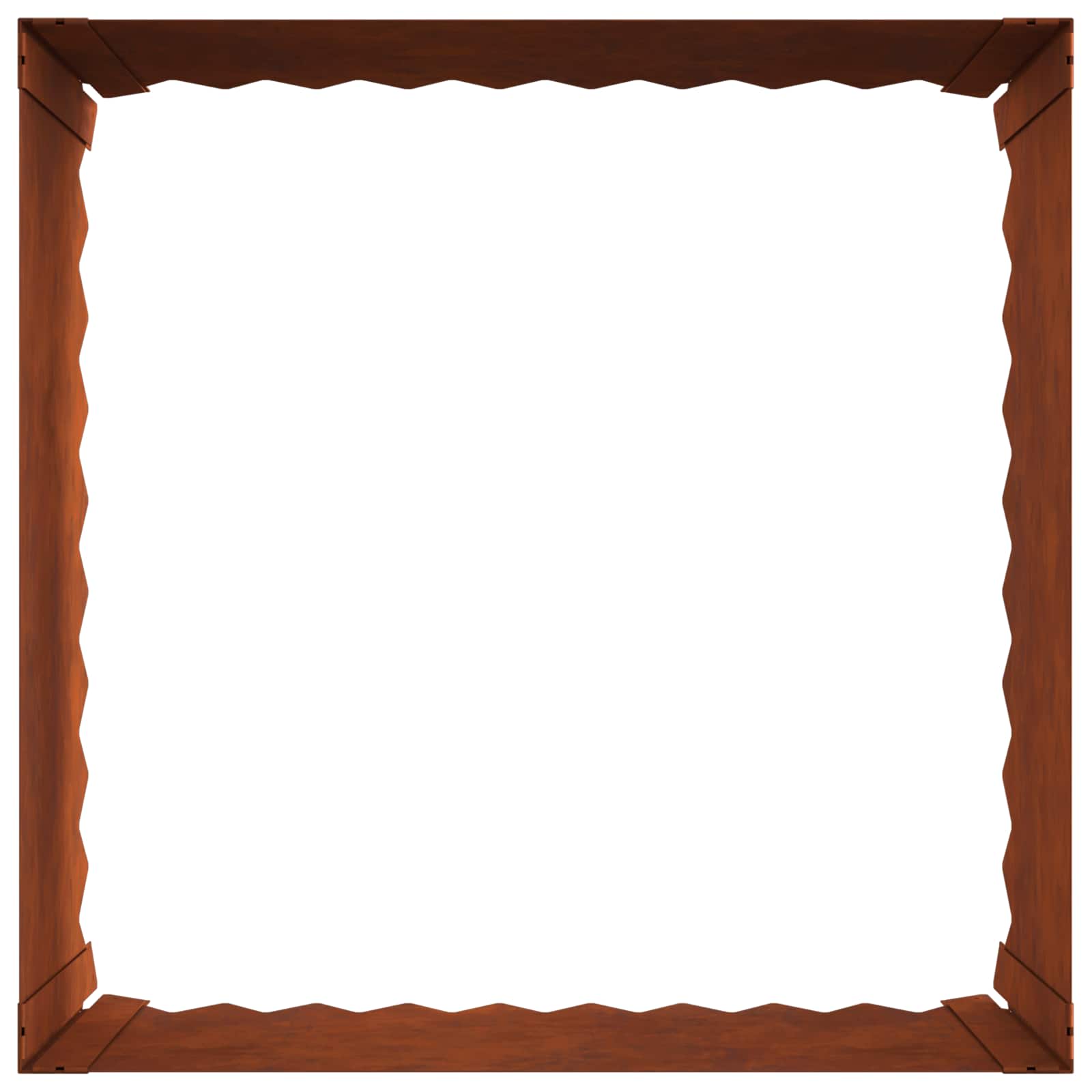 Gazonrand 4 st 60 x 60 x 35 cm Staal Roestig