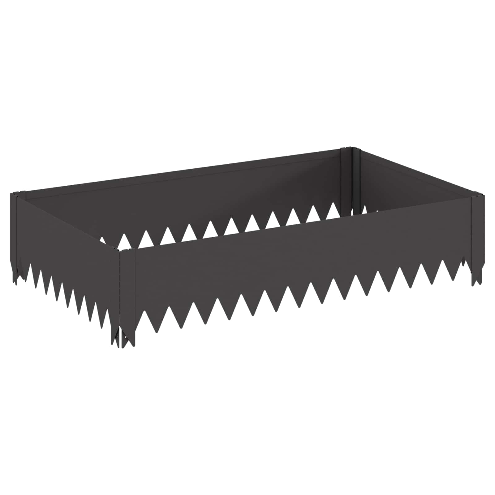 Gazonrand 100 x 60 x 20 cm Staal Zwart