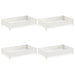 Gazonrand 4 st 100 x 60 x 20 cm Staal Wit
