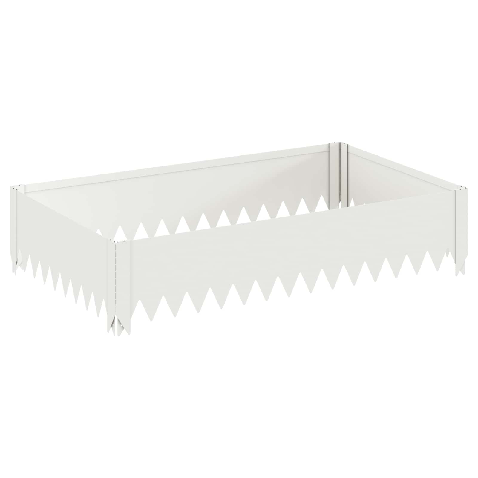 Gazonrand 4 st 100 x 60 x 20 cm Staal Wit