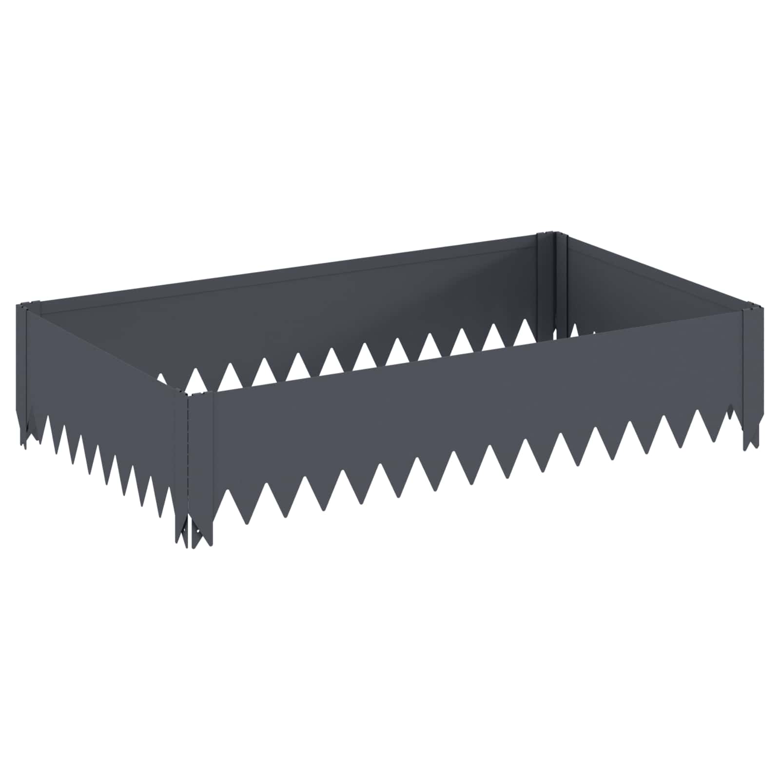 Gazonrand 100 x 60 x 20 cm Staal Antracietkleurig