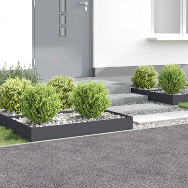 Gazonrand 4 st 100 x 60 x 20 cm Staal Antracietkleurig