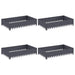 Gazonrand 4 st 100 x 60 x 20 cm Staal Antracietkleurig