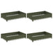 Gazonrand 4 st 100 x 60 x 20 cm Staal Olijfgroen