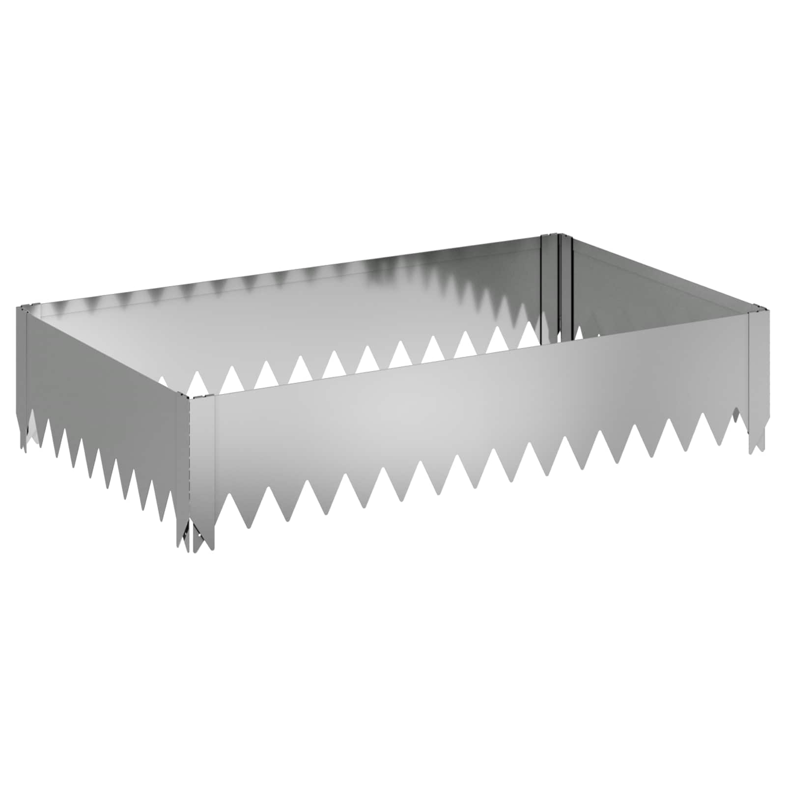 Gazonrand 100 x 60 x 20 cm Staal Zilverkleurig