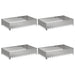 Gazonrand 4 st 100 x 60 x 20 cm Staal Zilverkleurig