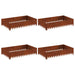 Gazonrand 4 st 100 x 60 x 20 cm Staal Roestig