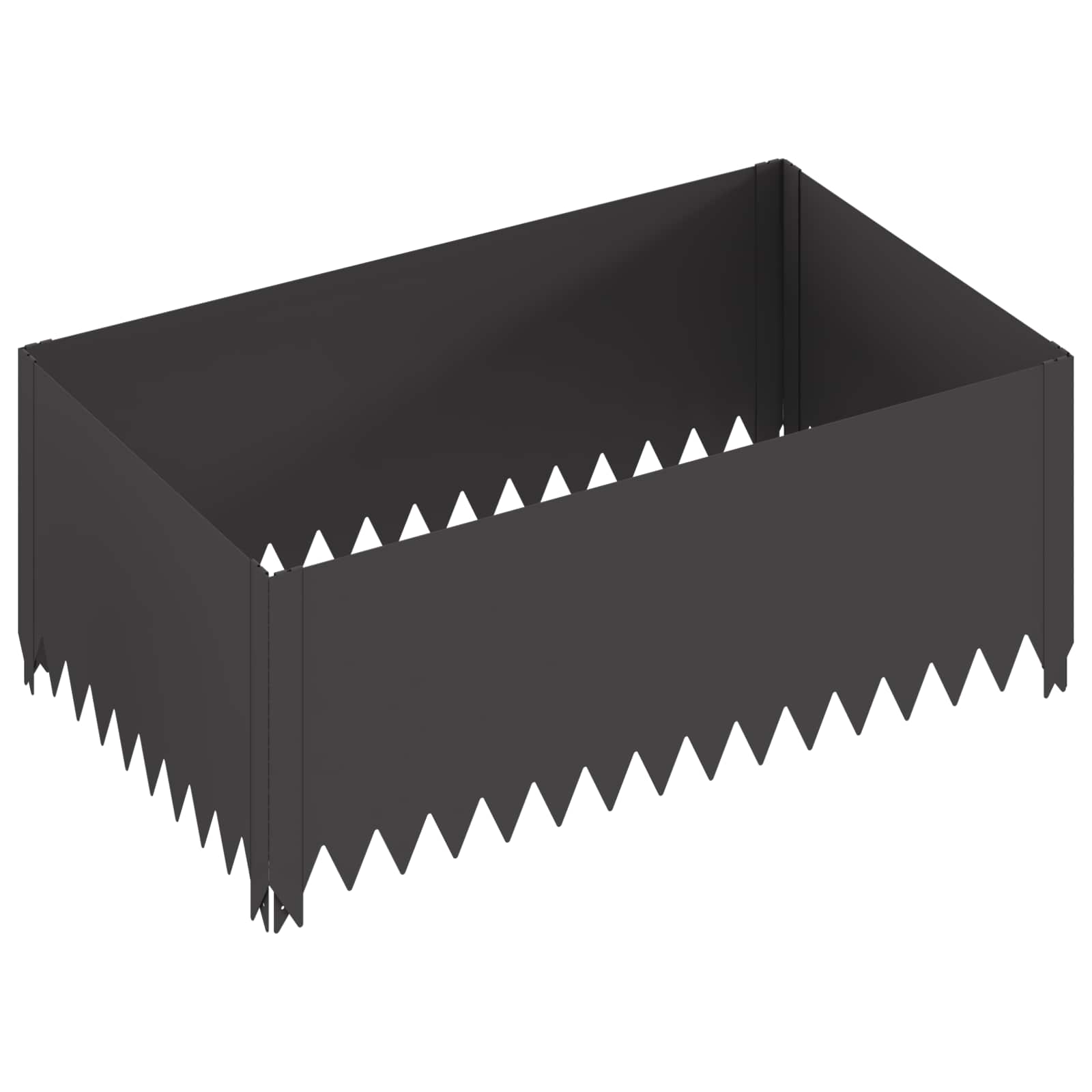 Gazonrand 4 st 100 x 60 x 35 cm Staal Zwart
