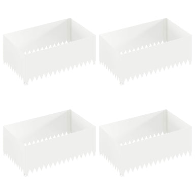 Gazonrand 4 st 100 x 60 x 35 cm Staal Wit
