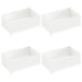 Gazonrand 4 st 100 x 60 x 35 cm Staal Wit