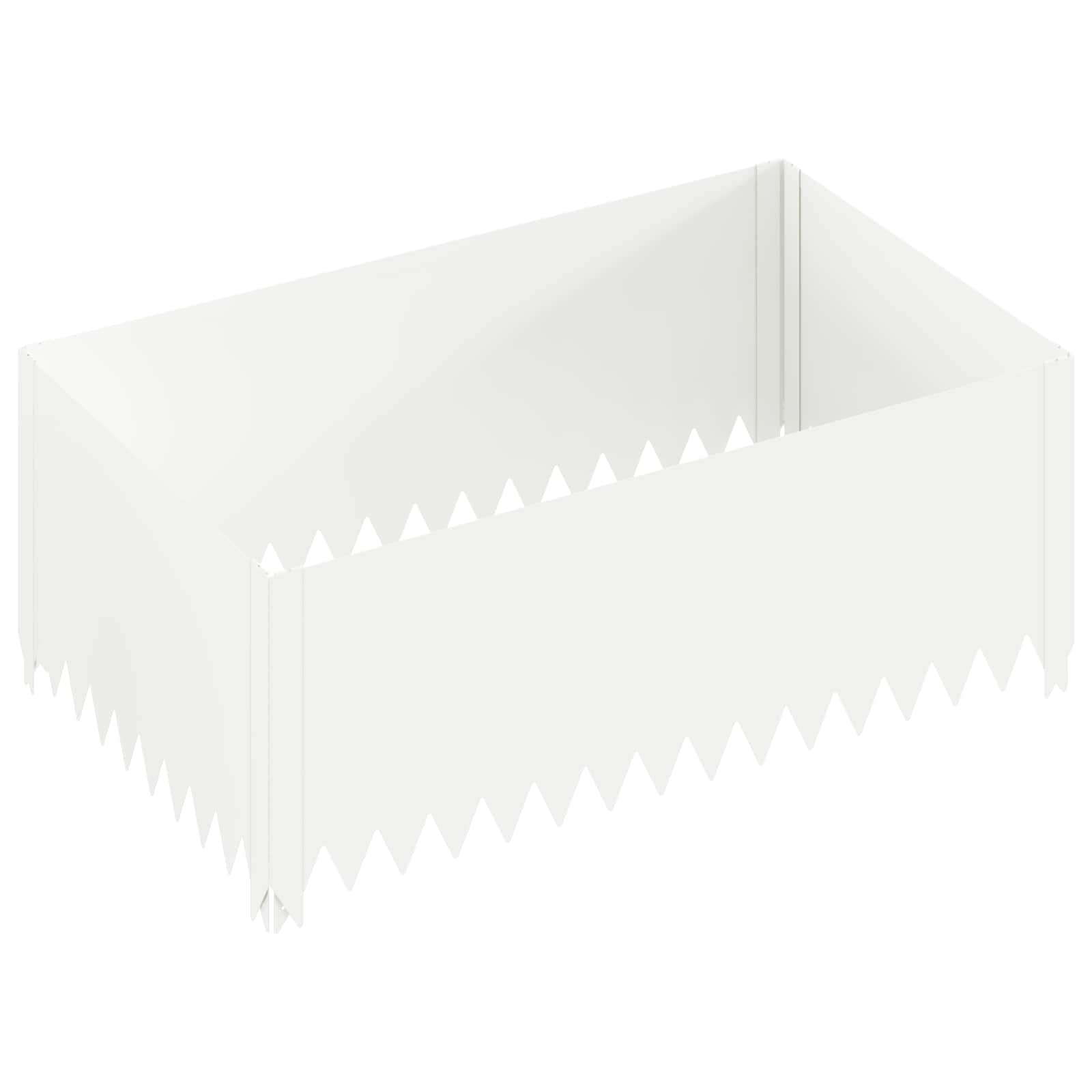 Gazonrand 4 st 100 x 60 x 35 cm Staal Wit