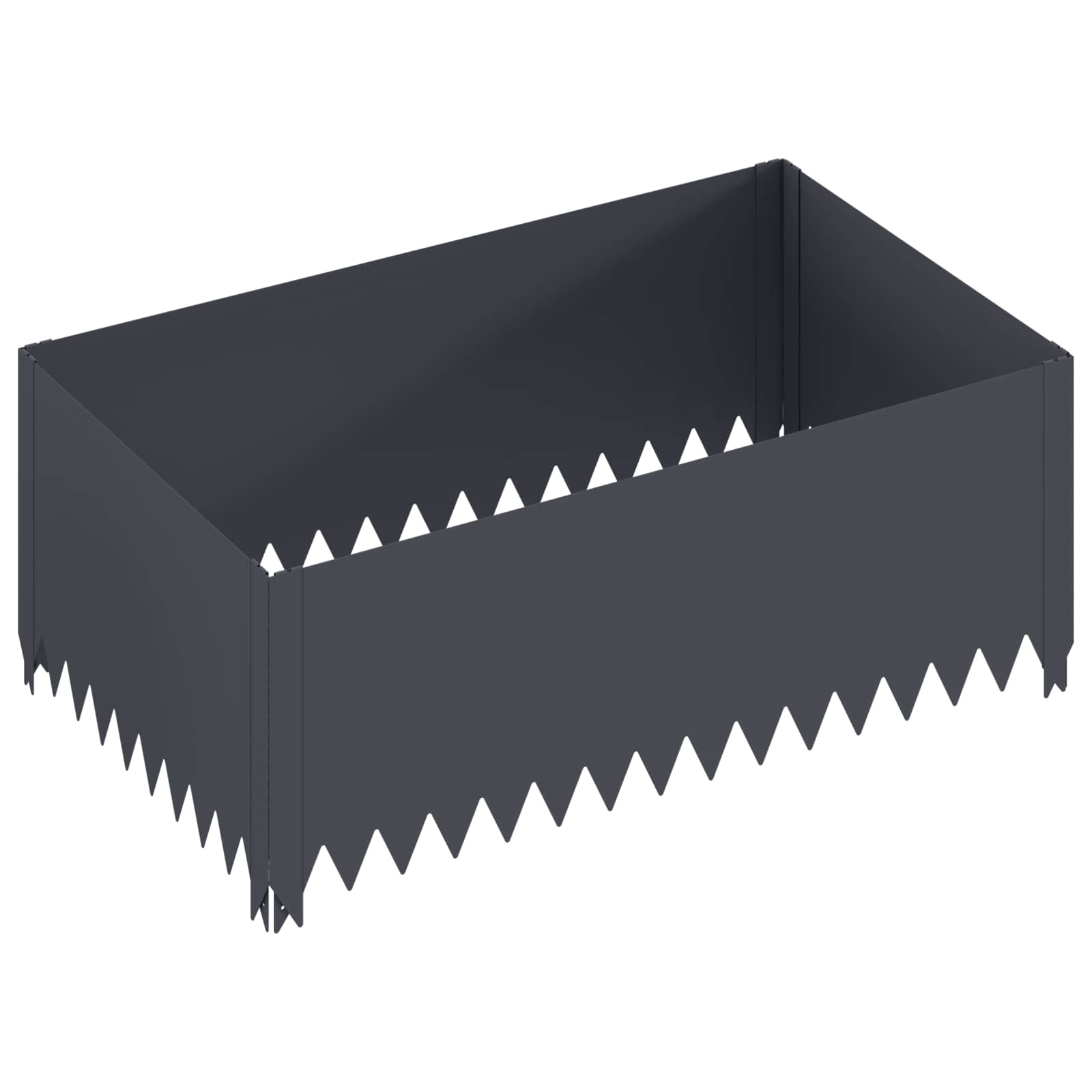 Gazonrand 100 x 60 x 35 cm Staal Antracietkleurig