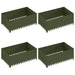 Gazonrand 4 st 100 x 60 x 35 cm Staal Olijfgroen