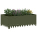 Gazonrand 4 st 100 x 60 x 35 cm Staal Olijfgroen