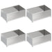 Gazonrand 4 st 100 x 60 x 35 cm Staal Zilverkleurig