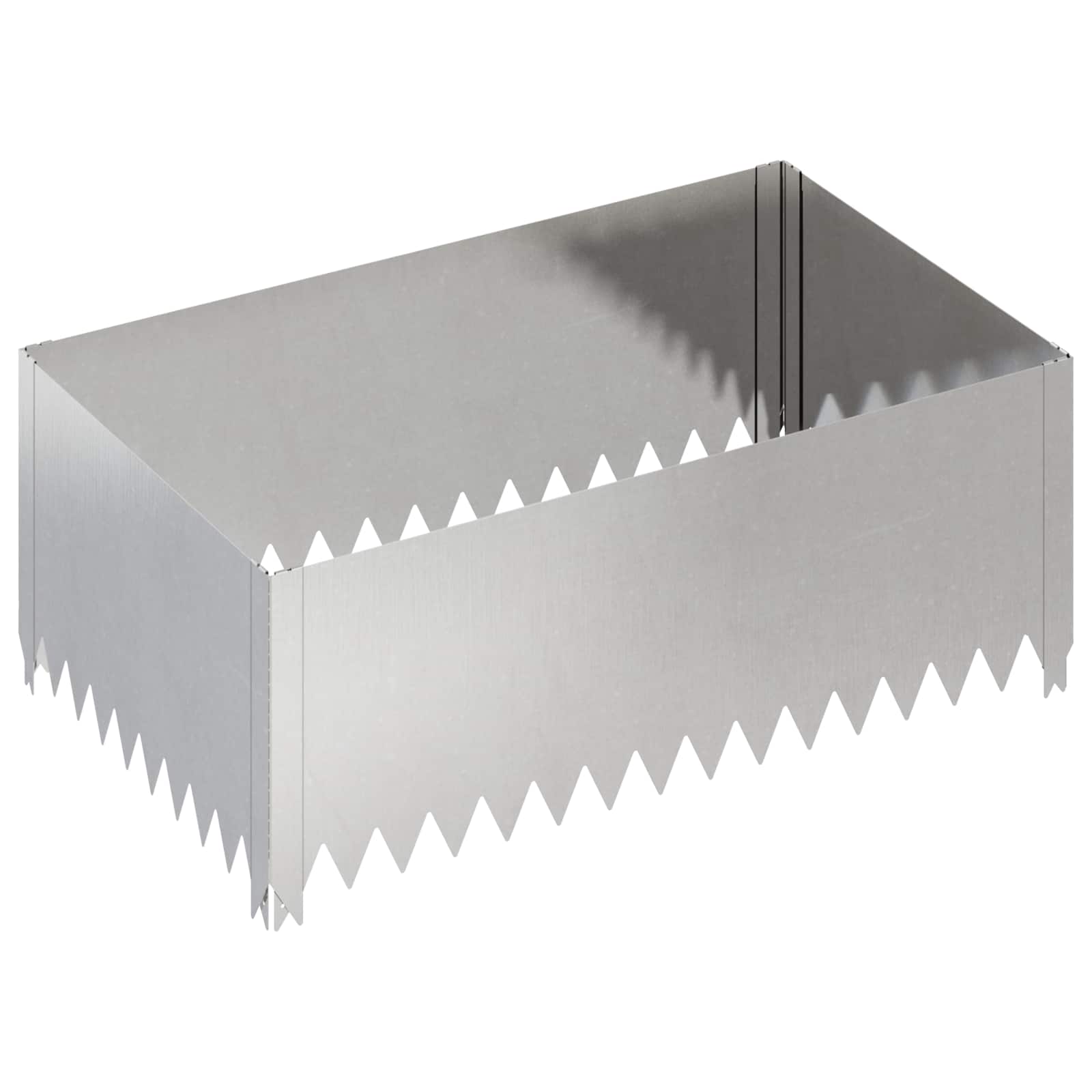 Gazonrand 4 st 100 x 60 x 35 cm Staal Zilverkleurig