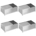 Gazonrand 4 st 100 x 60 x 35 cm Staal Zilverkleurig