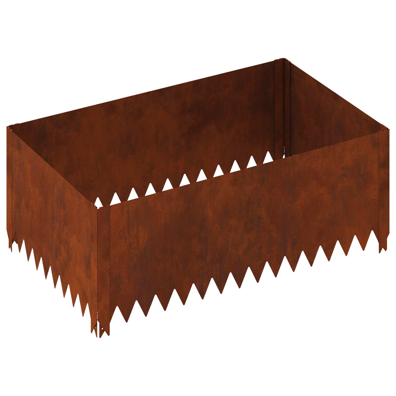 Gazonrand 100 x 60 x 35 cm Staal Roestig