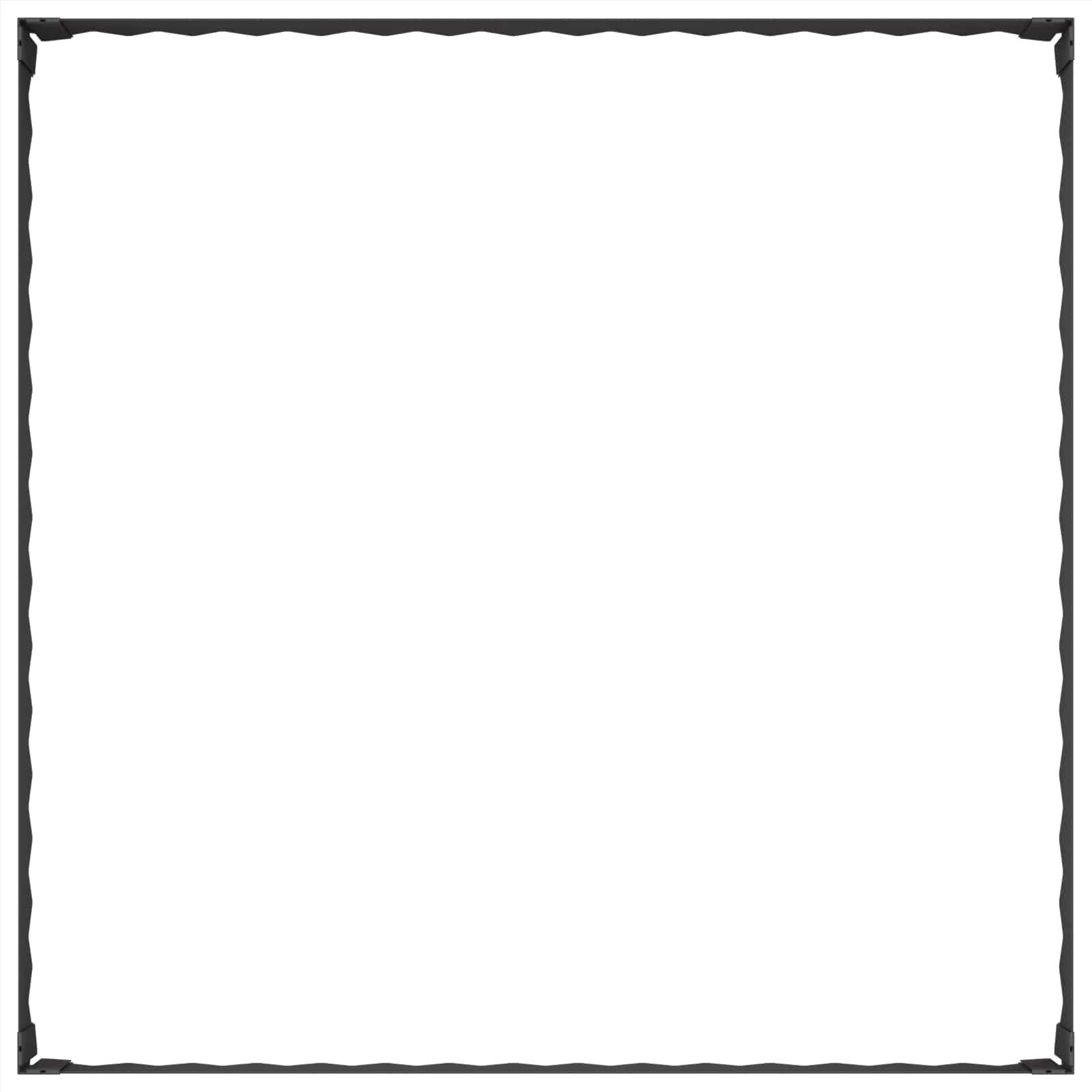 Gazonrand 4 st 100 x 100 x 20 cm Staal Zwart