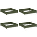 Gazonrand 4 st 100 x 100 x 20 cm Staal Olijfgroen