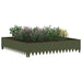 Gazonrand 4 st 100 x 100 x 20 cm Staal Olijfgroen