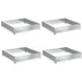 Gazonrand 4 st 100 x 100 x 20 cm Staal Zilverkleurig