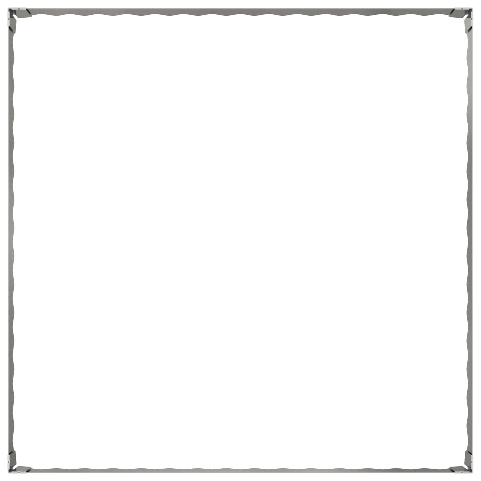 Gazonrand 4 st 100 x 100 x 20 cm Staal Zilverkleurig