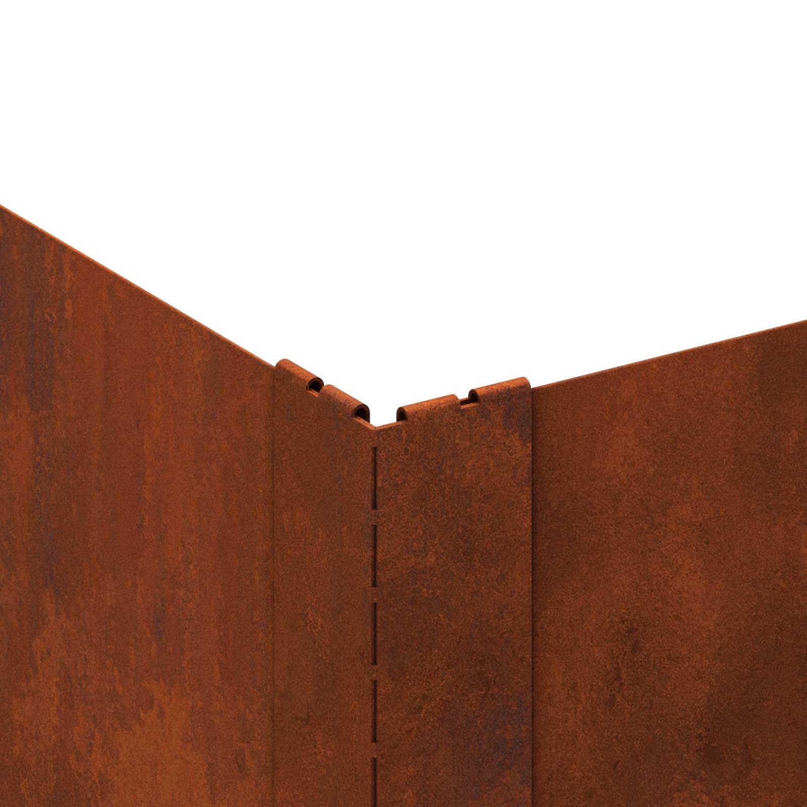 Gazonrand 100 x 100 x 20 cm Staal Roestig