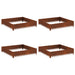 Gazonrand 4 st 100 x 100 x 20 cm Staal Roestig