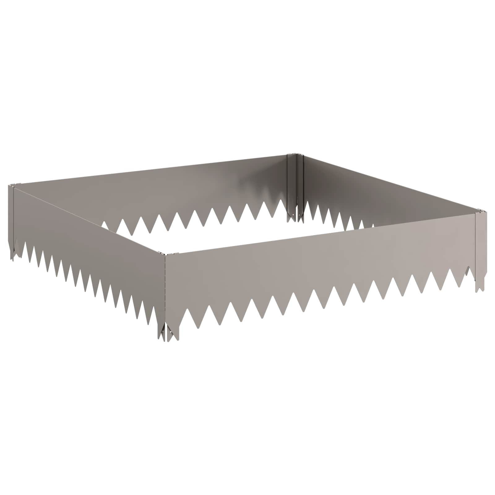 Gazonrand 4 st 100 x 100 x 20 cm Staal Roestig