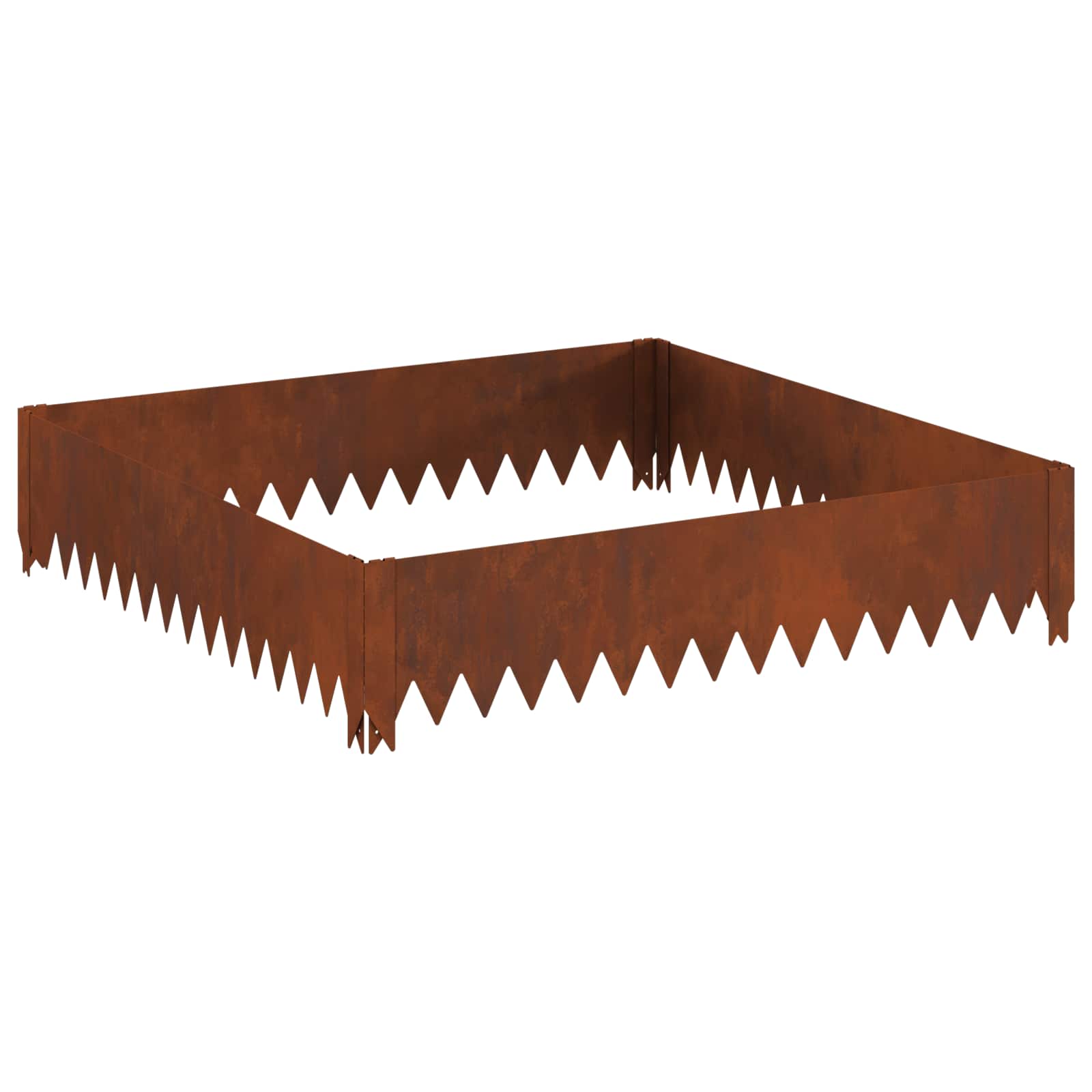 Gazonrand 4 st 100 x 100 x 20 cm Staal Roestig