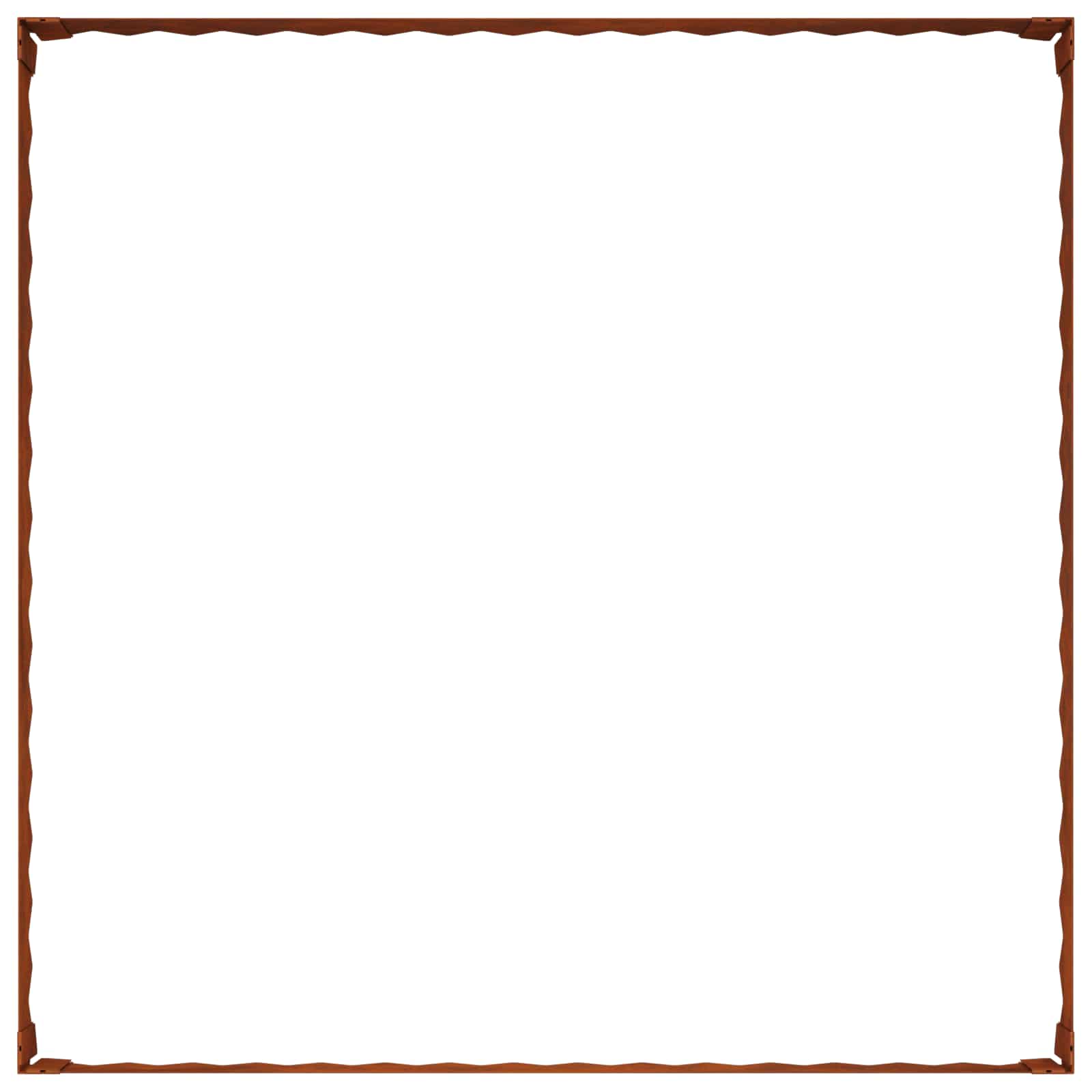 Gazonrand 4 st 100 x 100 x 20 cm Staal Roestig