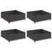 Gazonrand 4 st 100 x 100 x 35 cm Staal Zwart