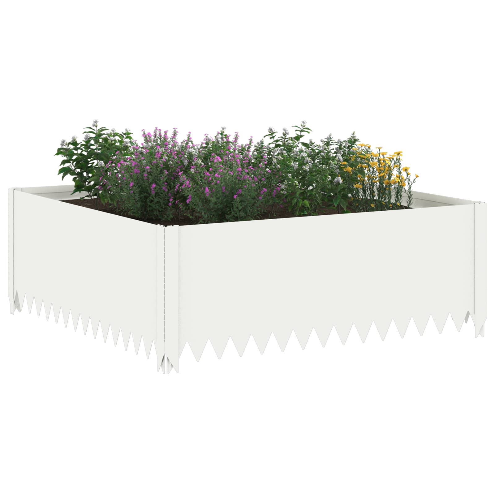Gazonrand 100 x 100 x 35 cm Staal Wit