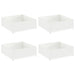 Gazonrand 4 st 100 x 100 x 35 cm Staal Wit