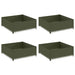 Gazonrand 4 st 100 x 100 x 35 cm Staal Olijfgroen
