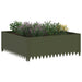 Gazonrand 4 st 100 x 100 x 35 cm Staal Olijfgroen